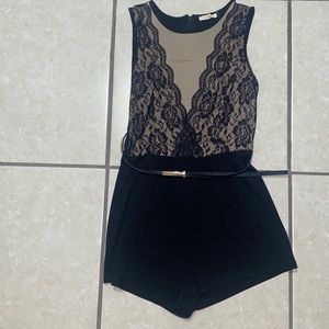Sexy Mesh Romper with Belt